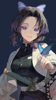 Shinobu Kocho Demon Slayer Aesthetic Butterfly Wallpaper for Mobile