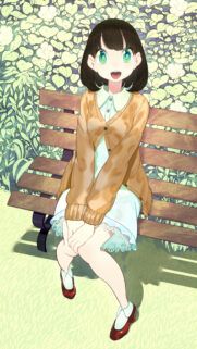 Anime Girl Sitting on a Park Bench Aesthetic Wallpaper for Mobile