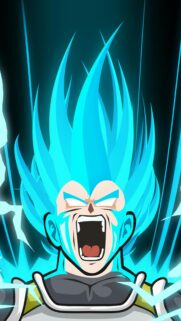 Vegeta Super Saiyan Blue Power Up Intense Anime Mobile Wallpaper