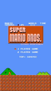 Retro Super Mario Bros 1985 Game Start Screen Mobile Wallpaper