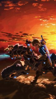 Link Riding Master Cycle Zero Sunset Wallpaper for Mobile