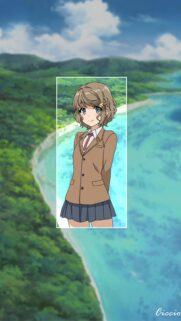 Kaede Azusagawa Anime Girl Tropical Beach Scenery Mobile Wallpaper