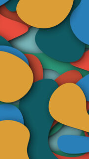 Vibrant Abstract Fluid Shape Layered Wallpaper for Mobile Devices