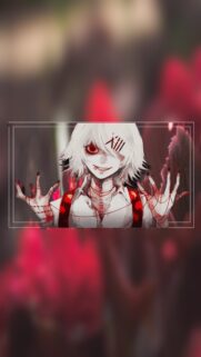 Juuzou Suzuya Tokyo Ghoul Aesthetic Phone Wallpaper with Red Highlights