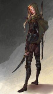 Stunning Fantasy Warrior Woman with Hood and Sword Mobile Wallpaper