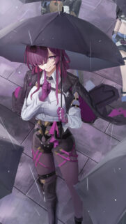 Kafka Honkai Star Rail Anime Girl With Umbrella High Quality Phone Wallpaper