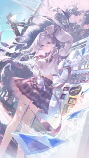 Anime Girl Refreshing Soda Splash Aesthetic Wallpaper for Mobile