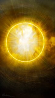 Ethereal Golden Portal Light Abstract Mobile Wallpaper
