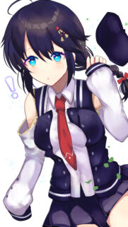 Cute Anime Girl with Blue Eyes and School Uniform Style Wallpaper
