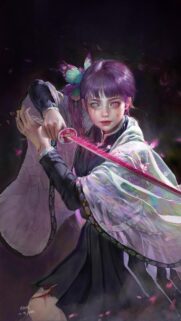 Stunning Demon Slayer Shinobu Kocho Anime Wallpaper in High Resolution