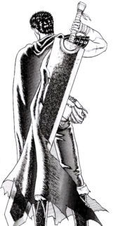 Guts Berserker Monochrome Manga Style Mobile Wallpaper
