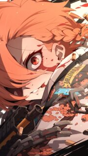 Intense Anime Girl Warrior Millennium Battle Wallpaper for Mobile