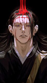 Anime Character with Blood Stains Dark Aesthetic Mobile Wallpaper