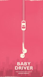 Minimalist Baby Driver Movie Poster Wallpaper for Mobile