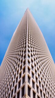 Low Angle View of Modern Skyscraper Architecture Wallpaper for Mobile