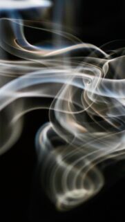 Abstract White Smoke Trails on Black Background Mobile Wallpaper