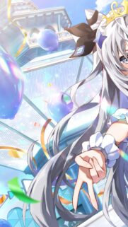 Anime Girl Celebration Wallpaper with Confetti and Balloons for Mobile