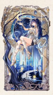 Stunning Anime Girl with Moonlit Magic Art Wallpaper for Mobile