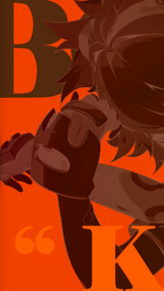 Minimalist Anime Style Orange and Brown Aesthetic Wallpaper for Mobile