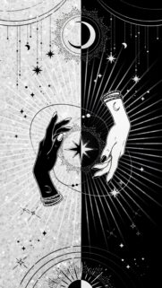Mystical Sun and Moon Celestial Hands Aesthetic Wallpaper for Mobile