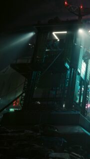 Cyberpunk Dystopian Guard Tower Night City Mobile Wallpaper