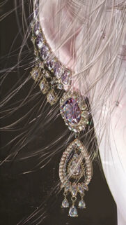 Elegant Crystal Earring and Flowing Silver Hair Luxury Mobile Wallpaper
