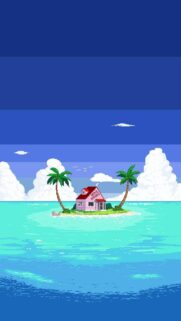 Pixel Art Kame House Island Dragon Ball Z Aesthetic Mobile Wallpaper
