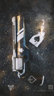 Destiny Ace of Spades Hand Cannon Burning Card Wallpaper for Mobile