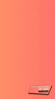 Minimalist Gradient Coral Grid Wallpaper with Typography Art
