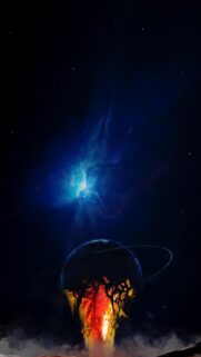 Fiery Earth Explosion Cinematic Space Wallpaper for Mobile