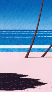 Minimalist Beach Palm Trees Aesthetic Sunset Art Wallpaper for Mobile