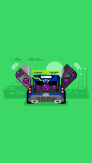 Vibrant Vector Car Audio System Illustration Wallpaper for Mobile