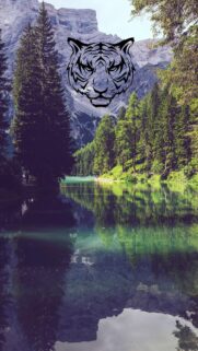 Mystical Tiger Spirit Over Mountain Lake Wallpaper – High Definition Mobile Background