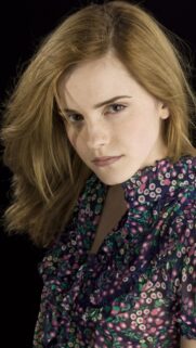Emma Watson Portrait in Floral Blouse High Resolution Mobile Wallpaper