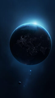 Stunning Earth at Night Space View with Glowing City Lights Mobile Wallpaper