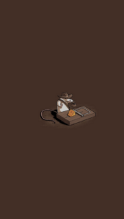 Minimalist Cowboy Mouse with Cheese Mousetrap Illustration Wallpaper