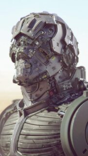 Futuristic Battle Damaged Cyborg Soldier Mobile Wallpaper HD