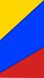 Minimalist Yellow Blue and Red Geometric Layers Mobile Wallpaper