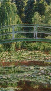Claude Monet Water Lilies and Japanese Bridge Impressionist Art Wallpaper