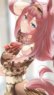 Stunning Anime Girl with Pink Hair and Cat Ears Fantasy Illustration Mobile Wallpaper