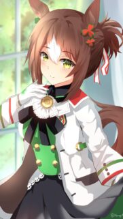 Anime Horse Girl Pretty Derby Wallpaper in Elegant Uniform