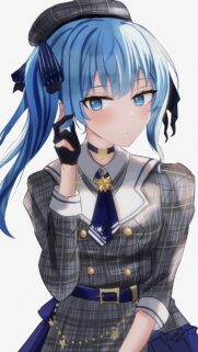 Anime Girl with Blue Hair in School Uniform Wallpaper for Mobile