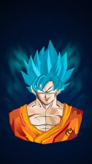 Super Saiyan Blue Goku Minimalist Vector Mobile Wallpaper