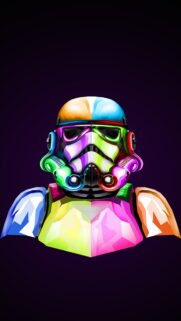 Colorful Rainbow Stormtrooper Artistic Illustration Mobile Wallpaper
