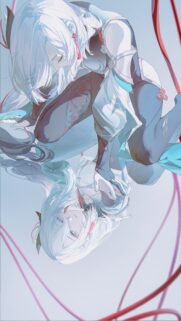 Stunning Genshin Impact Shenhe Reflection Aesthetic Anime Wallpaper for Mobile