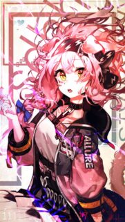 Aesthetic Anime Girl with Pink Hair and Cyberpunk Fashion Wallpaper for Mobile