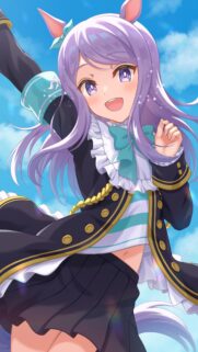 Anime Girl with Purple Hair and Horse Ears Wallpaper for Mobile