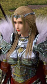 Elegant Blonde Warrior Princess in Detailed Fantasy Armor Wallpaper