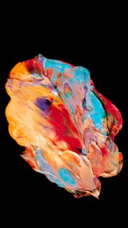 Vibrant Abstract Oil Paint Swirls Mobile Wallpaper on Black Background
