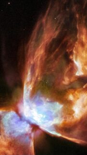 Breathtaking Cosmic Nebula Space Wallpaper in Vibrant Orange and Blue Colors